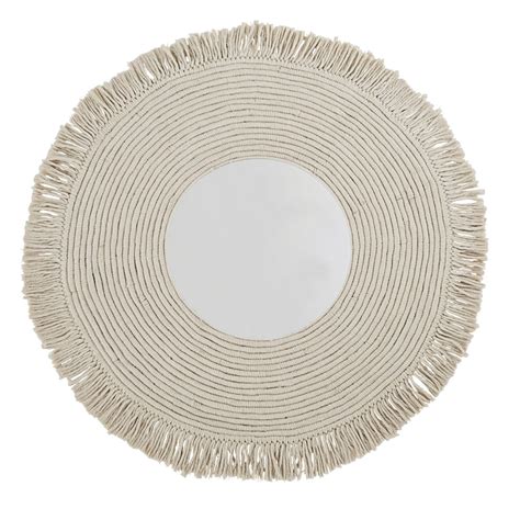 Bazar Bizar Grass Miroir Rond En Fibre Naturelle Cm Couleur