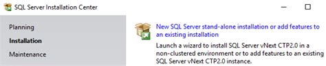 Sql Server Installation Center To Setup New Instance