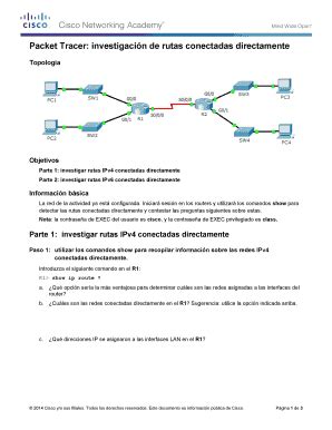 Fillable Online Itesa Edu Packet Tracer Investigacin De Rutas