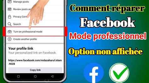 Comment R Parer L Option Du Mode Professionnel De Facebook Qui N