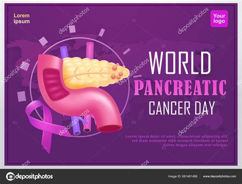 World Pancreatic Cancer Day Pancreatic Cancer Ribbon Element Vector Suitable Stock Vector By