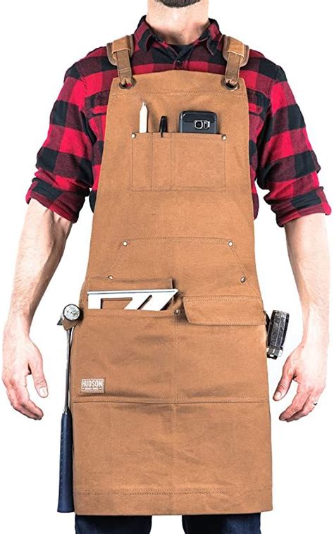 Hudson Durable Goods Woodworking Edition Waxed Canvas Apron Brown