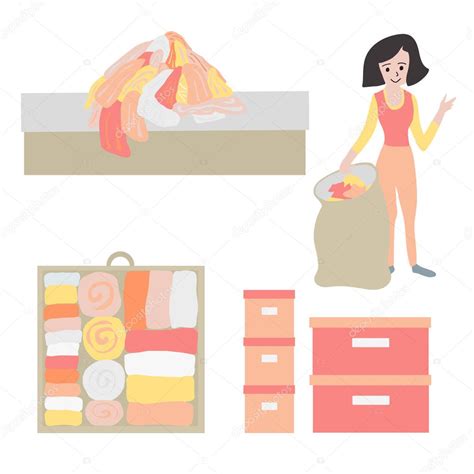 Ordene Y Declutter Concepto Vector Icono Conjunto Ilustraci N De