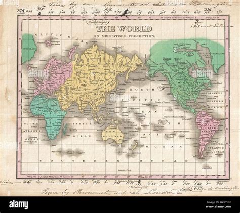 Map Of The World On Mercators Projection High Resolution Stock