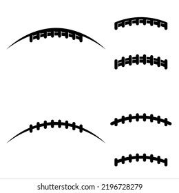 Football Lace Profile Vector Set On Stock Vector Royalty Free