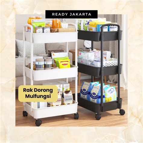 Rak Troli Susun Serbaguna Rak Dapur Rak Salon Rak Kamar Mandi Dengan