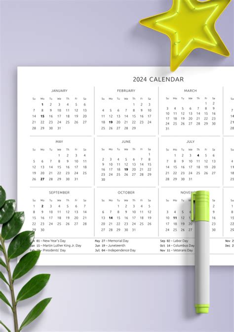 Try For Free Printable Yearly Calendars