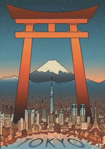 Tokyo City Travel Poster By Le Studio Bon Canvas Tokyo Creative