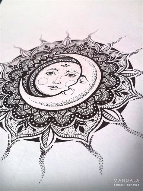 Simple Mandala Sun And Moon Tattoo Hotsell Dakora Co