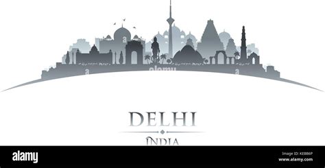 Delhi India city skyline silhouette. Vector illustration Stock Vector ...