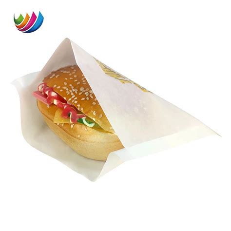 Custom Disposable Fast Food Greaseproof Paper Bag Packaging Sandwich