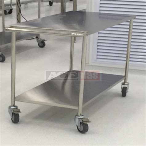 2 Tier Stainless Steel Trolley AcePlas Pte Ltd