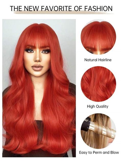 Haircube Pelucas De Mujer Peluca Roja Natural Pelucas Rizadas Largas