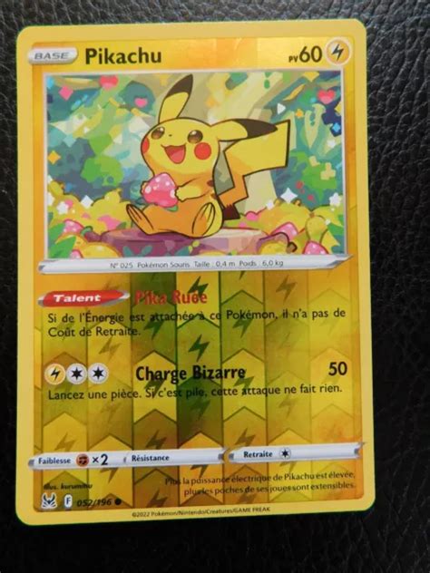 CARTE POKÉMON PIKACHU reverse 052 196 EB11 Origine Perdue port groupé