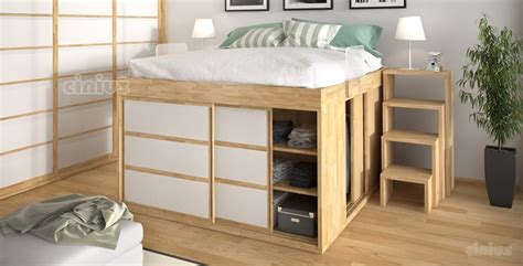 Platzsparendes Bett Mit Schrank Mit T Ren Idfdesign