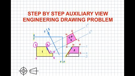 Partial Auxiliary View Problem Step By Step Solution Engineering