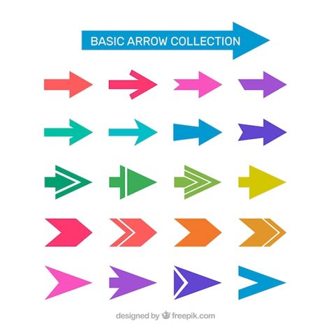 Free Vector Collection Of Modern Arrow In Flat Design