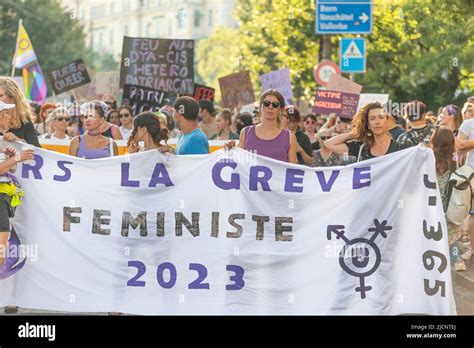 Lausanne Suisse 14th Juin 2022 Les Féministes Ont Rappelé La Lutte