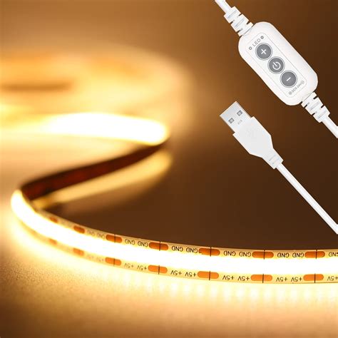 Buy PAUTIX USB 2M 5V COB LED Strip Light 640LEDs Warm White 3000K