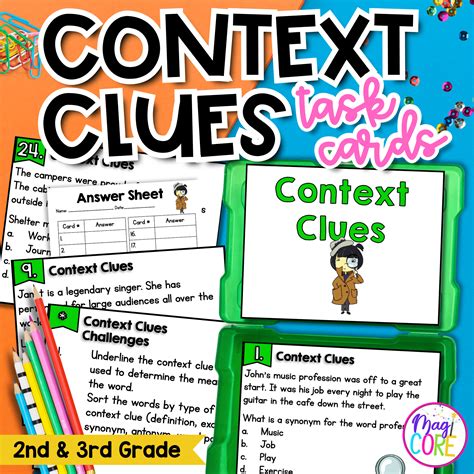 Context Clues Task Cards Nonfiction 2nd And 3rd Grade Magicore