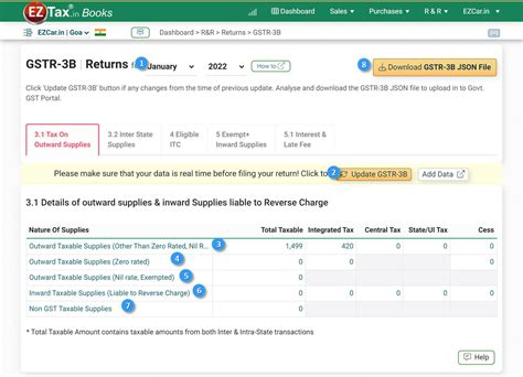 How To Generate GSTR 3B JSON File For GSTN EZTax In GST Help Center