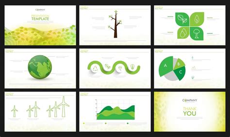 Premium Vector Ecological Presentation Templates Set