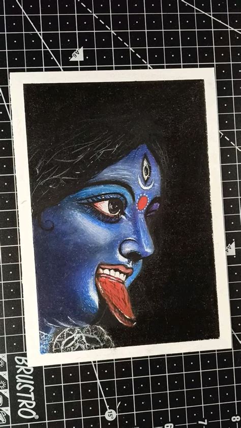 Maa Kali Drawing Oil Pastel Colour Drawing In 2022 Colorful Drawings