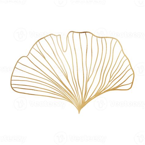 Golden Leaf Outlined 13214934 Png