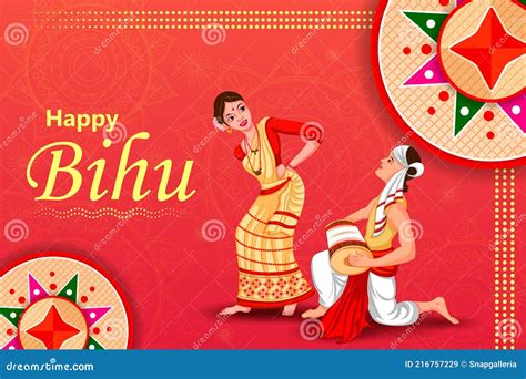 Vector Illustration Of Happy Bihu Festival Of Assam Celebrated For Happy New Year Of Assamese