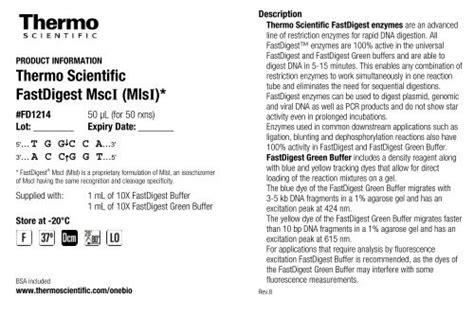 FastDigest MscI MlsI FD1214 Thermo Scientific