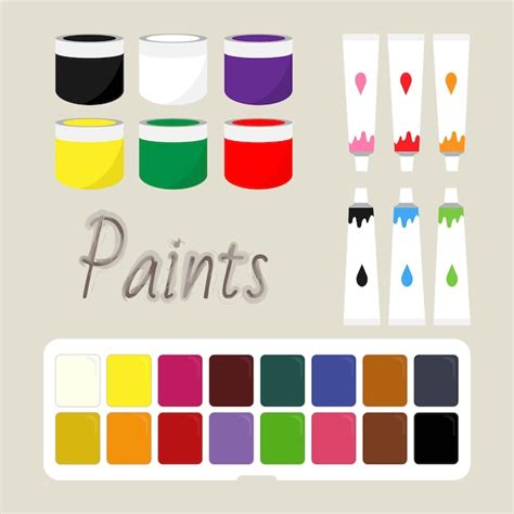 Conjunto De Pinturas Vector Premium