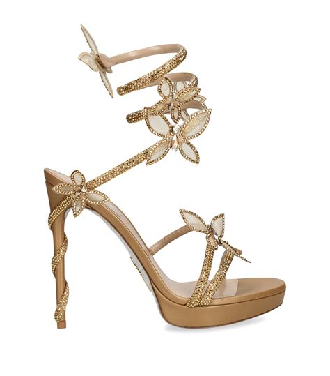 Womens Ren Caovilla Gold Embellished Margot Platform Sandals