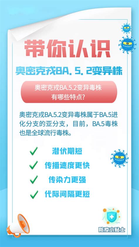 【防疫科普】带你了解奥密克戎ba52变异株， 有效的防护措施是→防控传播疫情