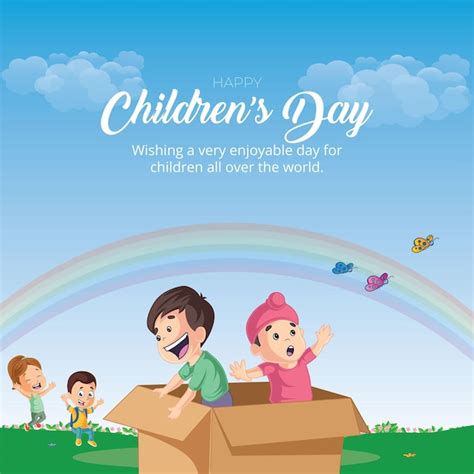 Premium Vector Beautiful Happy Childrens Day Banner Design Template