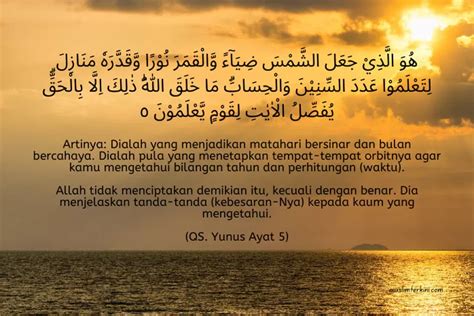 Surat Yunus Ayat Arab Latin Dan Artinya Tentang Tanda Tanda