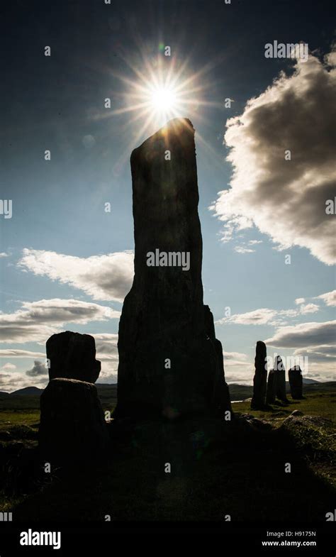 Callanish Standing Stones, Sunset, Isle of Lewis, Scotland Stock Photo ...