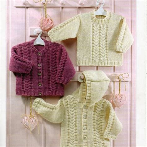 Baby Hooded Jacket Knitting Pattern Pdf Child Cable Cardigan Etsy