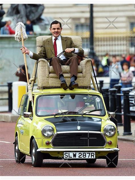 Mr Bean Funny Mr Bean Driving His Car From The Roof Art Print For Sale By Stefanbalaz