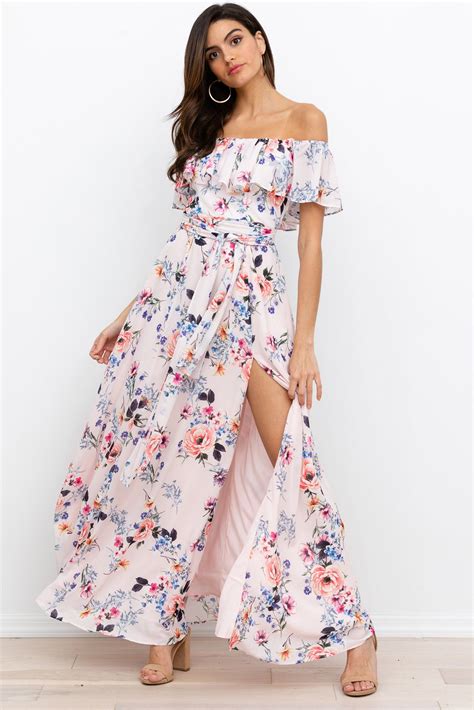 Carmen Maxi Dress In 2020 Pink Floral Maxi Dress Maxi Dress Floral