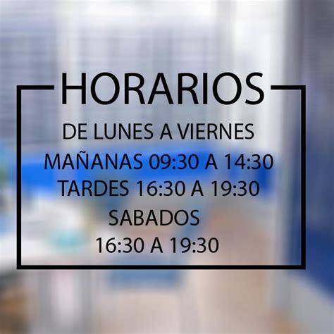 Vinilo Horario Para Oficinas Y Comercios