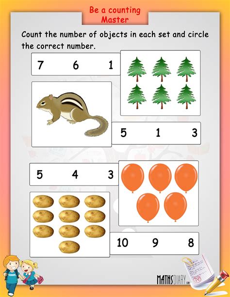 Count Objects In Each Set Math Worksheets