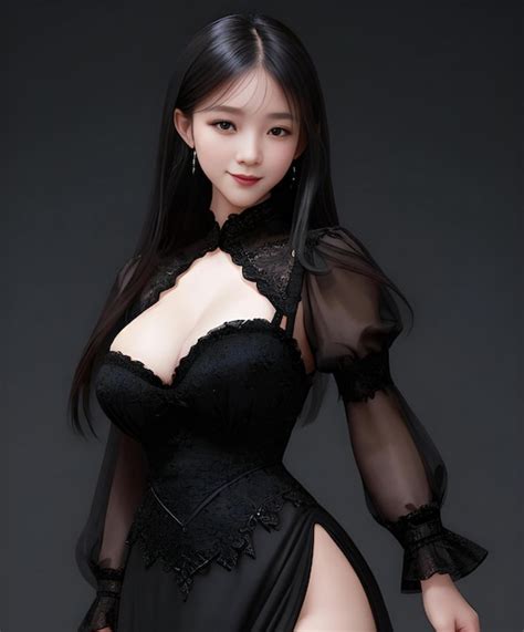 Premium Photo Portrait Of A Beautiful Asian Woman In Sexy Black Lingerie