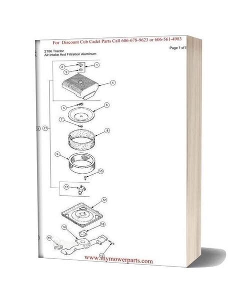 Cub Cadet Parts Manual For Model 2186 Tractor