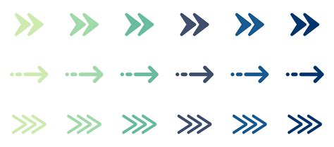 Colorful Arrow Digital Icon Set Direction Navigation Orientation