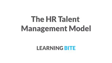 The Hr Talent Management Model Aihr