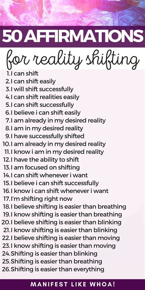 Positive Affirmations For Shifting Realities Dimension Jumping In