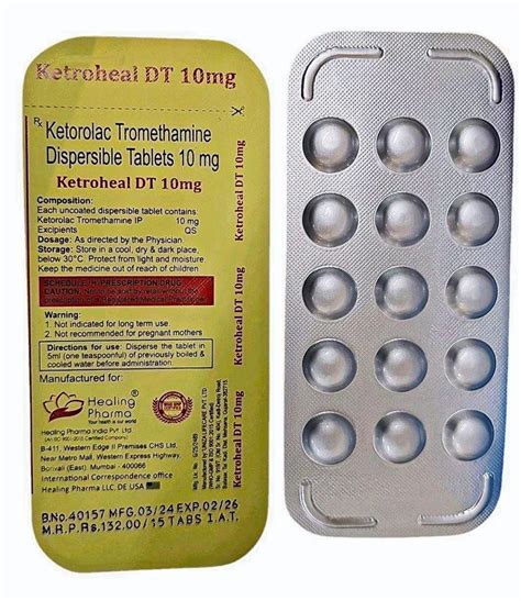 Ketorolac Tromethamine 10 Mg Dispersible Tablets At Rs 40stripe