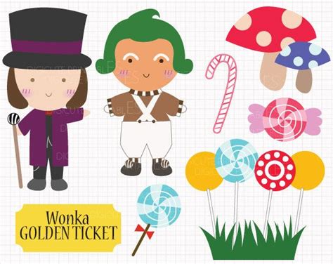 Film Inspired Willy Wonka And The Chocolate Factory Digital Clip Arts