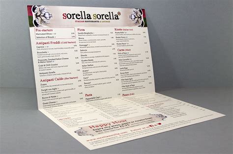 Sorella Sorella – Menu design for a contemporary Italian restaurant ...