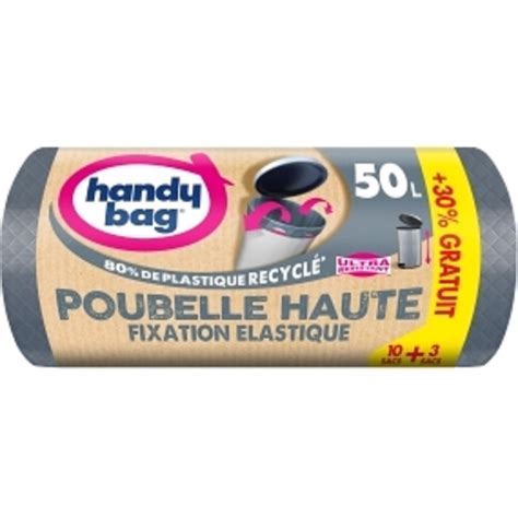 Sac Poubelle Haute Fixation Elastique 50l30 Offert Handy Bag® à Prix Carrefour